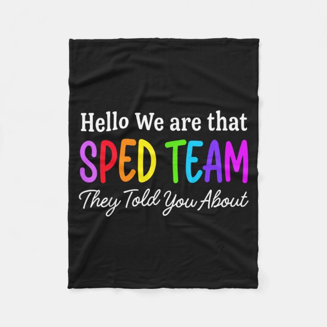 Cobertor De Velo Olá Equipe de Educação Especial que o Professor Fa (Frente)