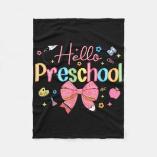Cobertor De Velo Olá Preschool Coquette Laço de Volta às Aulas Prof