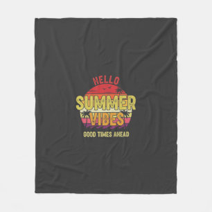 Cobertor De Velo Olá Vibrações de Verão Vintage Pôr do Sol Verão