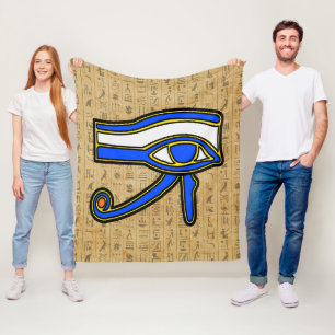 Cobertor De Velo Olho De Cavalo Azul Em Hieroglifos