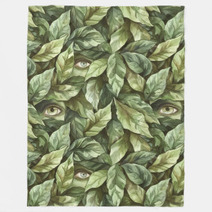 Cobertor De Velo Olhos de Duende de Folhas Verdes  