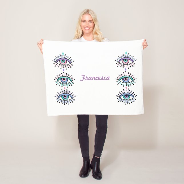 Cobertor De Velo Olhos Espiritais Místicos Brancos (In Situ)