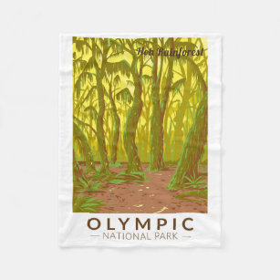 Cobertor De Velo Olimpiadas National Park Hoh RainForest Viagem Art