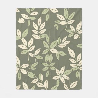 Cobertor De Velo Olive Sage Botanical Leaves Pattern