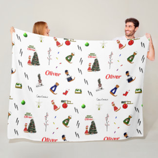 Cobertor De Velo Oliver A Lontra Natal Padrão Aleatório