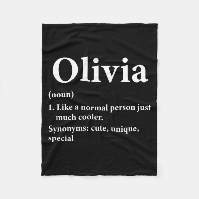 Cobertor De Velo Olivia Name Definition Funny D  (Frente)