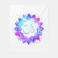 *~* OM Flor de Lotus Rosa Púrpura Branco