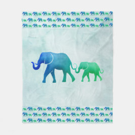 Cobertor De Velo Ombre Elephants Fleece Blanket