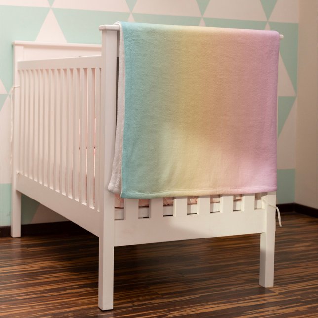 Cobertor De Velo Ombre Gradiente do Arco-Íris Pastel (Criador carregado)