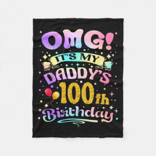 Cobertor De Velo Omg É o 100º Aniversário do Meu Papai Feliz 100 An