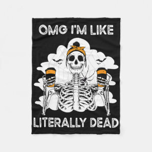 Cobertor De Velo Omg sou como literalmente Morto Skeleton Coffee Ha