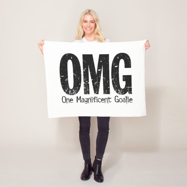 Cobertor De Velo OMG: Uma Goalie Magnífica (Hockey) Fleece Blanke (In Situ)