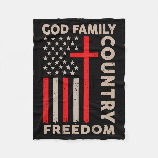 Cobertor De Velo On-back God Family Country Dom Patriotic Christian (Frente)