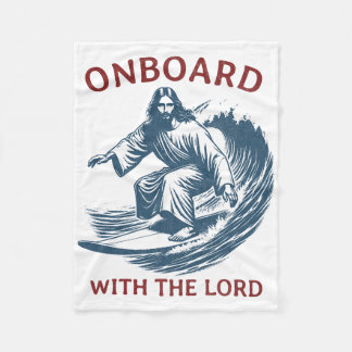 Cobertor De Velo Onboard With The Lord - Christian Faith Surfer On