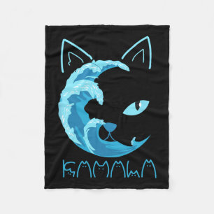 Cobertor De Velo Onda Azul De Gato Damala Tipografia De Gato Kamala