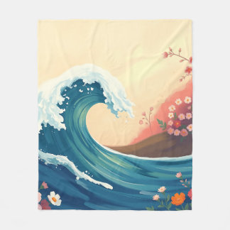 Cobertor De Velo Onda Oceânica Impressionista