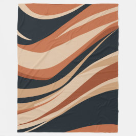 Cobertor De Velo Ondas Abstrato de Tons Dinâmicos da Terra