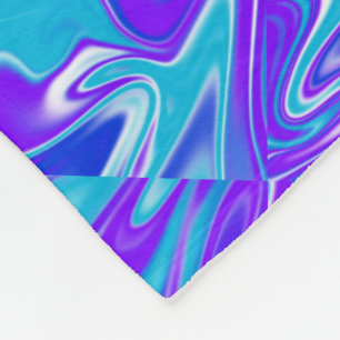 Cobertor De Velo "Ondas Celestiais: O Mármore Azul Branco e Roxo