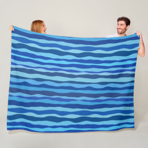 Cobertor De Velo Ondas de Azul Ciano Azul Naval Cobalto Azul Céu