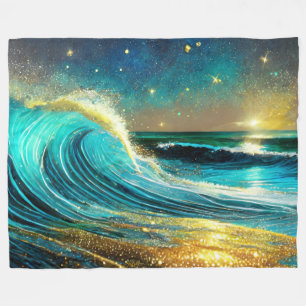 Cobertor De Velo Ondas Divergentes Brilhantes do Oceano