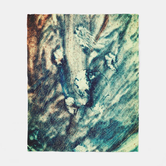 Cobertor De Velo Ondas do Oceano Azul e Branco (Frente)