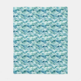 Cobertor De Velo Ondas Oceânicas De Aquarela