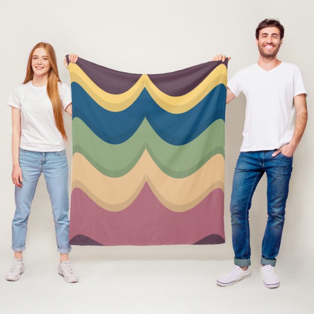 Cobertor De Velo Ondas Retrô Pastel (In Situ)