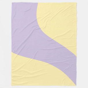 Cobertor De Velo Ondas Simples em Pastel Amarelo e Roxo