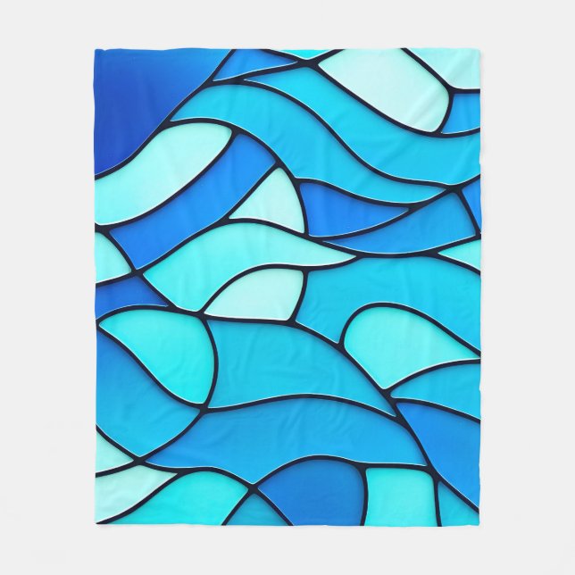 Cobertor De Velo Ondas Teais de Vidro (Frente)