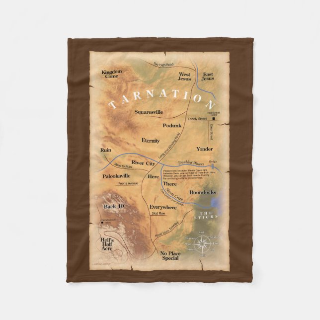 Cobertor De Velo Onde em Tarnação? (Mapa Engraçado) (Frente)