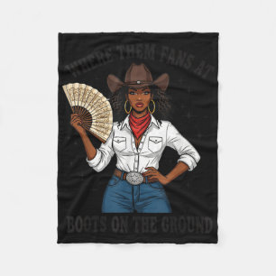 Cobertor De Velo Onde Estão Aqueles Fãs Botas de Cowgirl Preta No C