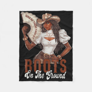 Cobertor De Velo Onde Estão Aqueles Fãs De Botas No Chão Cowgirl Em