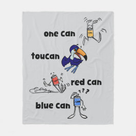Cobertor De Velo One Can Toucan Red Can Blue Can Fleece Blanket