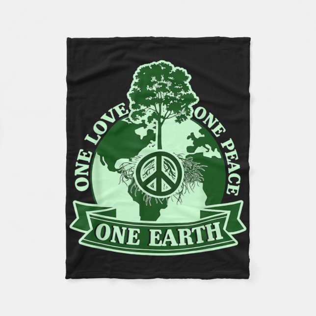 Cobertor De Velo One Love One Peace One Earth Day (Frente)