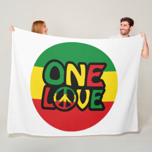 Cobertor De Velo One Love, Reggae design com cores reggae