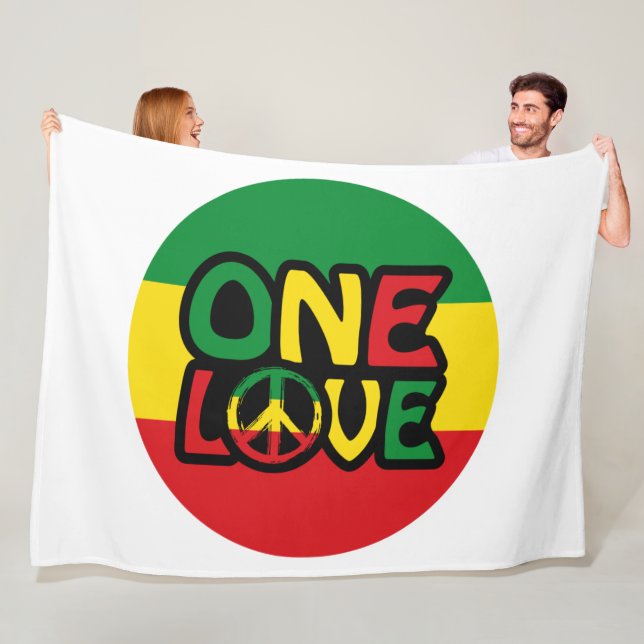 Cobertor De Velo One Love, Reggae design com cores reggae (In Situ)