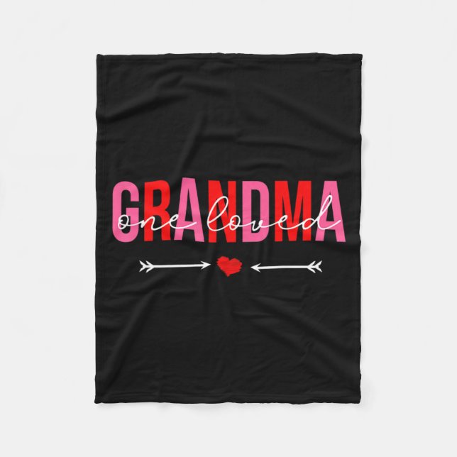 Cobertor De Velo One Loved Grandma Valentines Day Family Matching  (Frente)