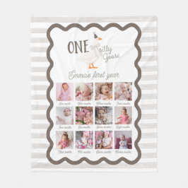 Cobertor De Velo One Silly Goose 1st Birthday Photo Sign