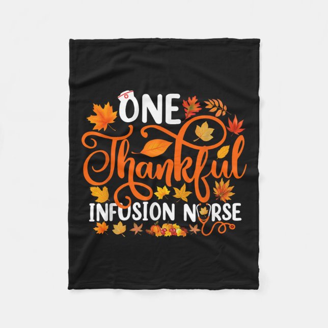 Cobertor De Velo One Thankful Infusion Nurse Funny Fall Autumn Than (Frente)