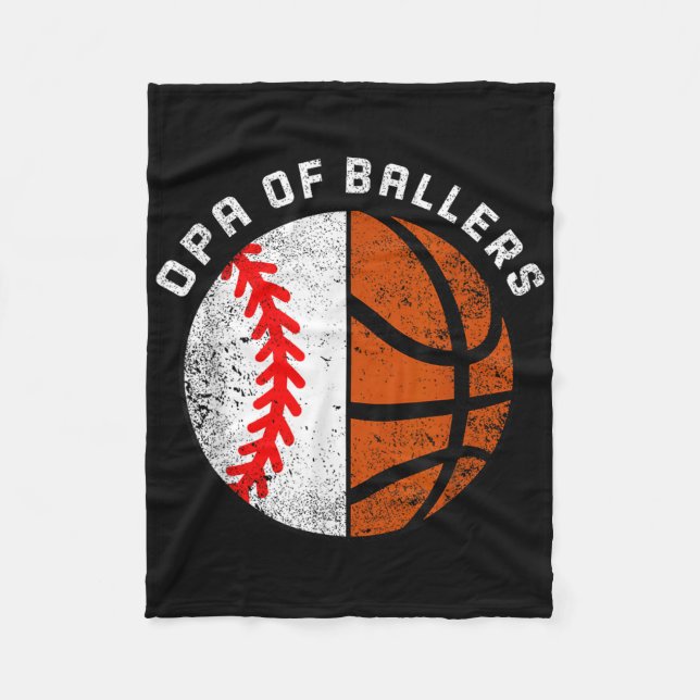 Cobertor De Velo Opa De Ballers Engraçado Vovô De Basquete De Baseb (Frente)