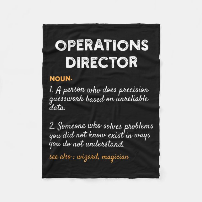 Cobertor De Velo Operations Director Profession Funny Dictionary De (Frente)