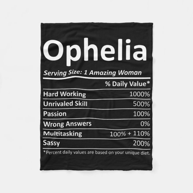 Cobertor De Velo Ophelia Nutrition Nome Personalizado Funny Christm (Frente)