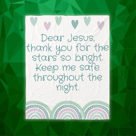 Cobertor De Velo Oração Cristã para Crianças Verde e Rosa |