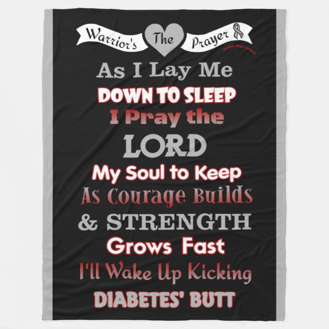 Cobertor De Velo Oração do Guerreiro... Diabetes (Frente)