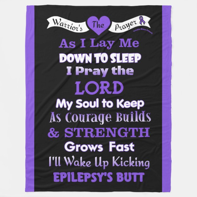 Cobertor De Velo Oração do Guerreiro... Epilepsia (Frente)