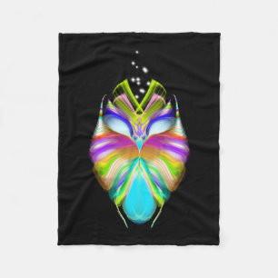 Cobertor De Velo Oracle Owl Preto e Multicolorido