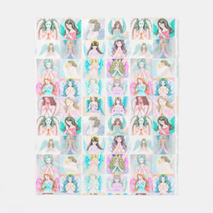 Cobertor De Velo Orando Angel Fleece Blanket
