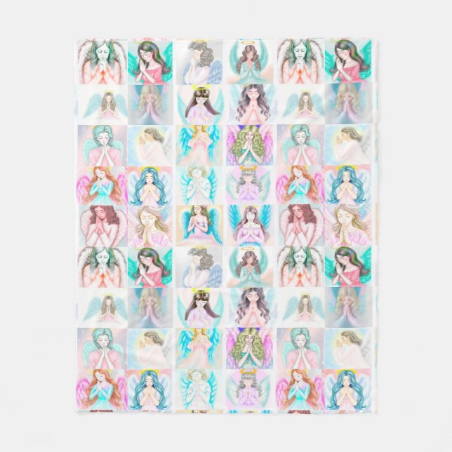 Cobertor De Velo Orando Angel Fleece Blanket (Frente)
