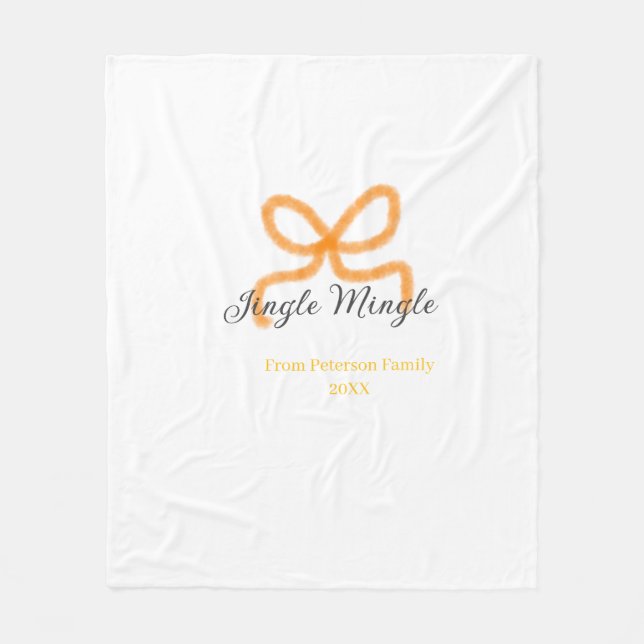 Cobertor De Velo Orange bow jingle Mingle retro boho family namdate (Frente)