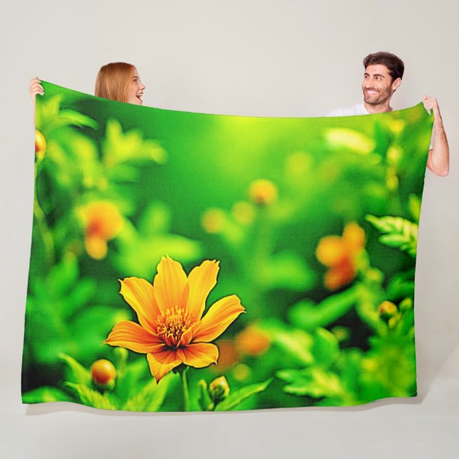 Cobertor De Velo Orange Flower Bokeh Sunny (In Situ)